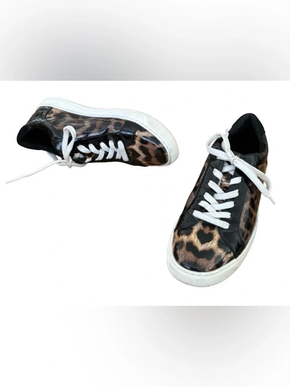Vaneli Sport Colter Camel Leopard & blk patent lace up Snkrs WM 7.5 athleisure